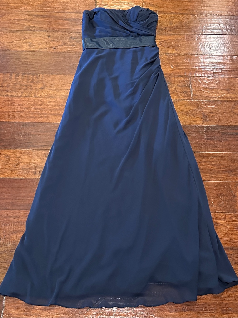 Bill Levkoff Navy Blue Strapless Formal Gown – Size 8